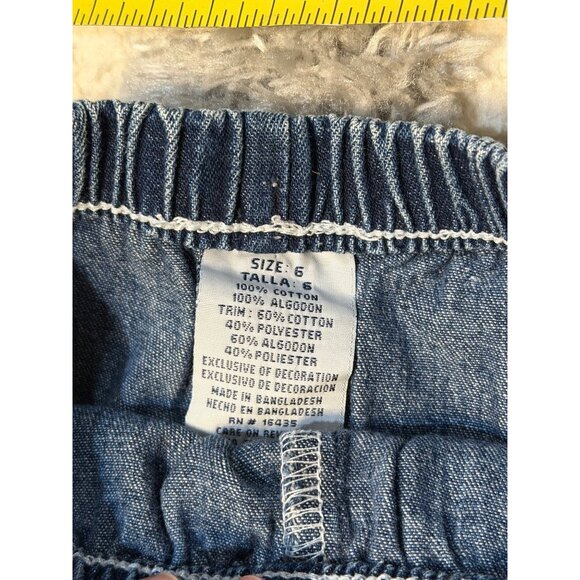 VTG Classic Girls’ Size 6 Denim Shorts 9x10 Ruffle Cherry Butterfly Embroidered - Picture 7 of 8